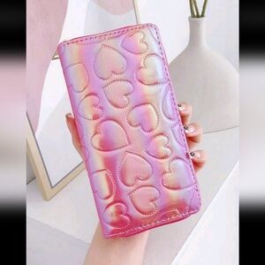 "Pink Metallic Heart" Wallet